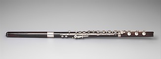 Transverse Flute in C, Louis Lot French, Wood, metal, French