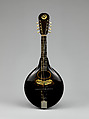 Mandolin, Orville Gibson (American, 1856–1918), Walnut, spruce, ebony, pearl, tortoiseshell, bone, American