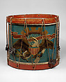 Side Drum, Attributed to Ernest Vogt (American), Wood, calf skin, rope, American