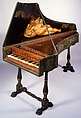 Harpsichord, Alessandro Trasuntino, Cypress, ivory covers, gesso, poplar, walnut, parchment, gold, fruitwood (apple?), beechwood, Italian