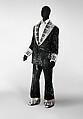 "Piano Keys" suit, Jim Lapidus, Velvet, sequins, bugle beads, glass, crystal, rhinestones