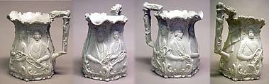 Commemorative jug, White-glaze Parian ware porcelain, British
