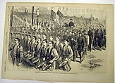 Evacuation Day Parade of First Division, New York State Militia, newspaper illustration, Alfred Rudolf Waud  American, born England, Newspaper, American