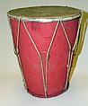 Drum, Wood, cloth, cord, metal, Indian (Bengal)