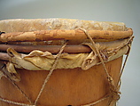 Drum, Wood, skin, fiber cord, Native American (Guyanese: Demerara)