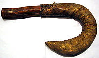 Vessel rattle, Wood, animal hide, pellets, Native American (Kiowas, Cheyenne or Arapaho)