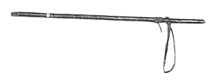 End-blown flute, Metal, hide, Native American (Apache)