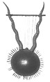 Bowl Lyre, Wood, horn, calabash, skin, Ugandan or Kenyan