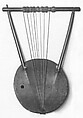 Lyre, Wood, snake or lizard skin,, Probably Ganda People