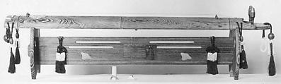 Nigenkin ( 二弦 琴 ), wood, metal, cloth, silk, Japanese