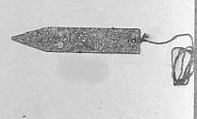Tsin-Ce'nr (reproduction), Telfos, Wood, specular iron ore, wax, Turquoise?, Native American (Navaho)