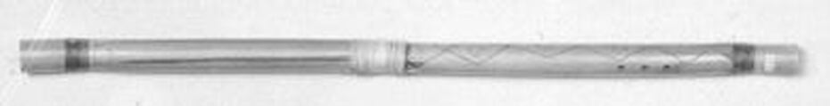 End-blown flute, Cane, paper, vegetable fiber, Native American (Papago, Tohono O'odham)