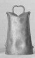 Cow Bell, Brass plated iron, leather, German
