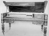 Square Piano, Loud & Brothers (American), Mahogany and rosewood veneer case, satinwood interior, decorated with gilt borders and floral, acanthus, and scroll work., American Philadelphia
