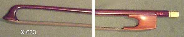 Violin Bow, Pernambuco, pearwood, ivory, horsehair, French