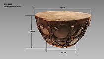 Ṭab'l Sāmī, metal, hide, cord, probably Egyptian