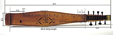 Langeleik, Wood, metal, Norwegian (Christiana)