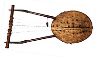 Krar, Wood, hide, gut, horn, Ethiopian
