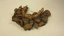 Strung Rattle, fruit or nut shells, fiber rope, cord, Native American (Brazilian)