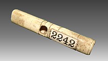Stopped pipe, bone, resin, Native American (Northwest Coast)