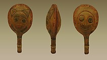 Rattle, wood, pebbles, leather, Native American (Nootka)