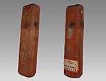Quadruple stopped pipe, Wood (red cedar or spruce), polychrome, Native American (Northwest Coast)