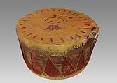 Drum, Wood, hide, metal, Native American (Zuni, probably)