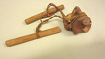 Hateikuucan (buzzer), Bone, wood, rawhide, Native American (Arapaho)