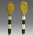 Paz-Hut-A-Saka (rattle), Wood, skin, shell beads, Native American (Cheyenne, Sioux or Dakota)
