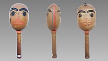 K'el-hitaga'ngo (rattle), wood, pebbles, polychrome, Native American (Ahtna)