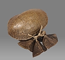 Yung-Uh-Sho-Na (rattle), Turtle shell, buckskin, deer hooves, Native American (Hopi)