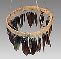 Rattle, Wood, beetle's wings, cord, Native American (Guyanese - Demerara)