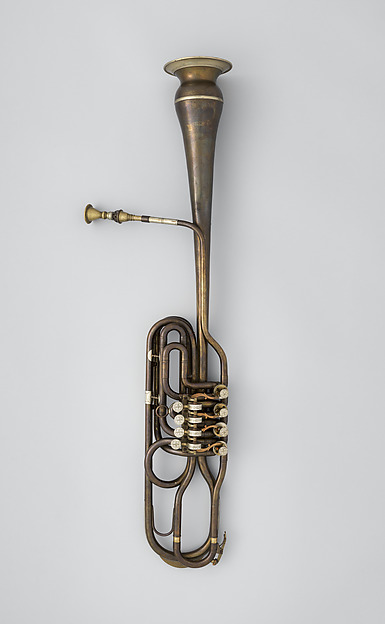 Clavicorno fagotto (brass bassoon) in B-flat by an unrecorded maker, The Metropolitan Museum of Art