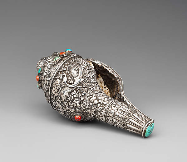 Ritual Conch Shell Trumpet (Dung-Dkar) by an unrecorded maker, The Metropolitan Museum of Art