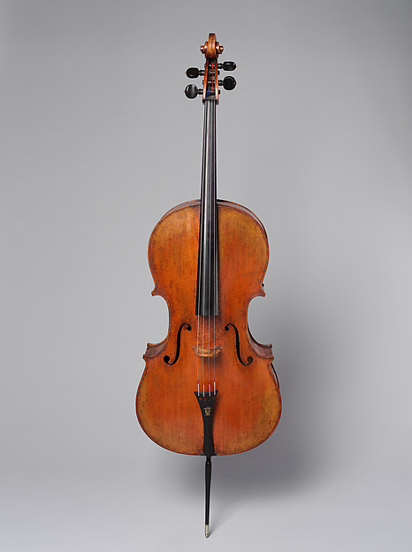 Front view of a cello