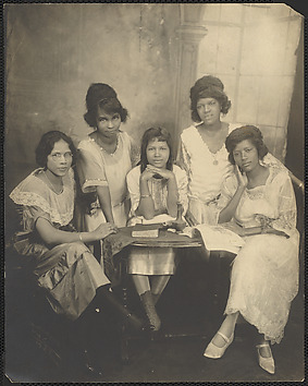 Image for [Studio Portrait of Five Women Posed Around a Table]