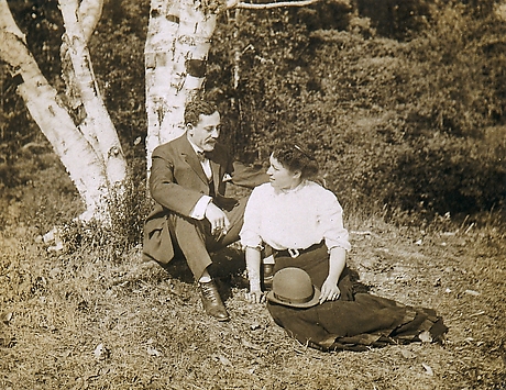 [Man and Woman Seated on Grass, Under Tree], James Van Der Zee  American, Gelatin silver print