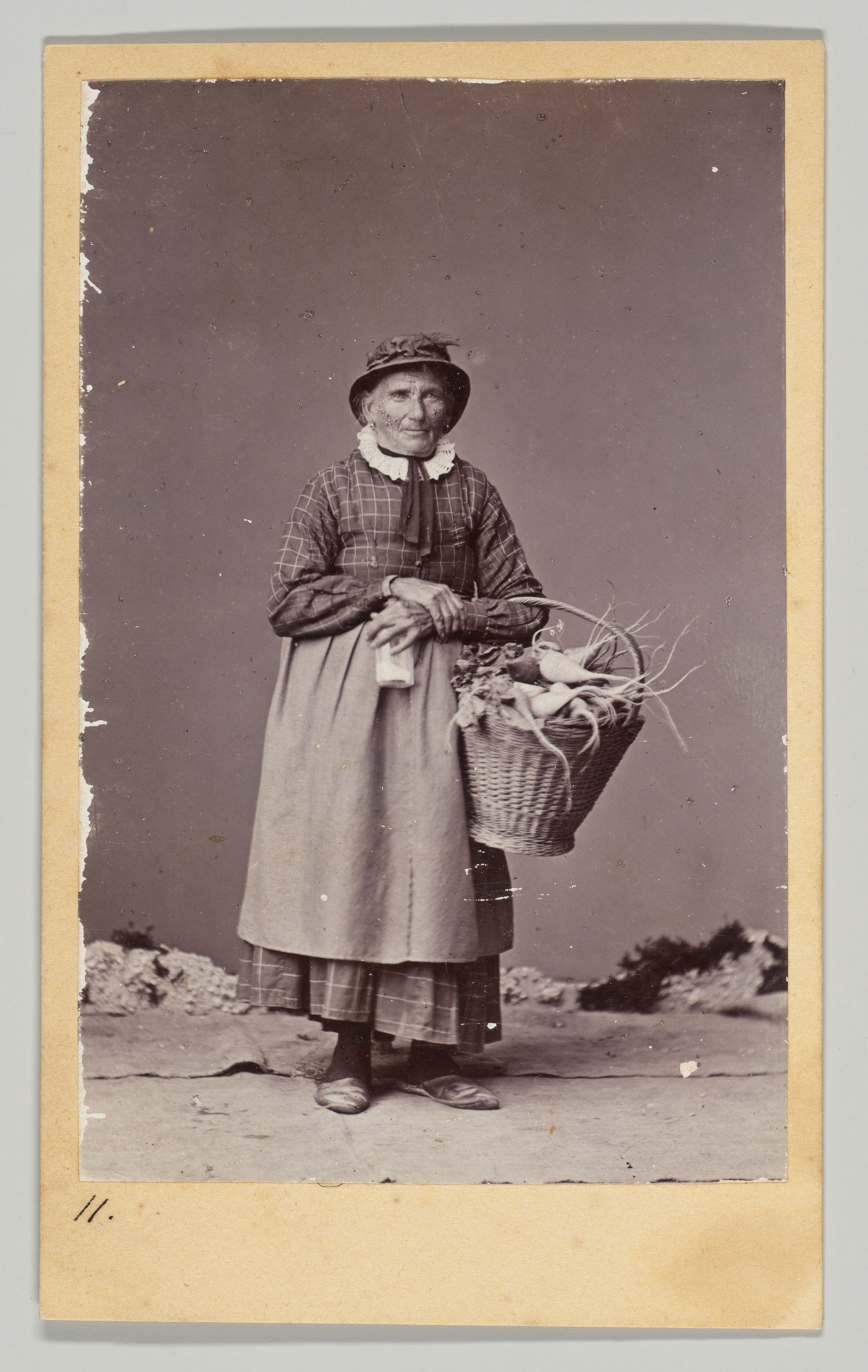 [Woman With Basket, Seen From Front and Back]