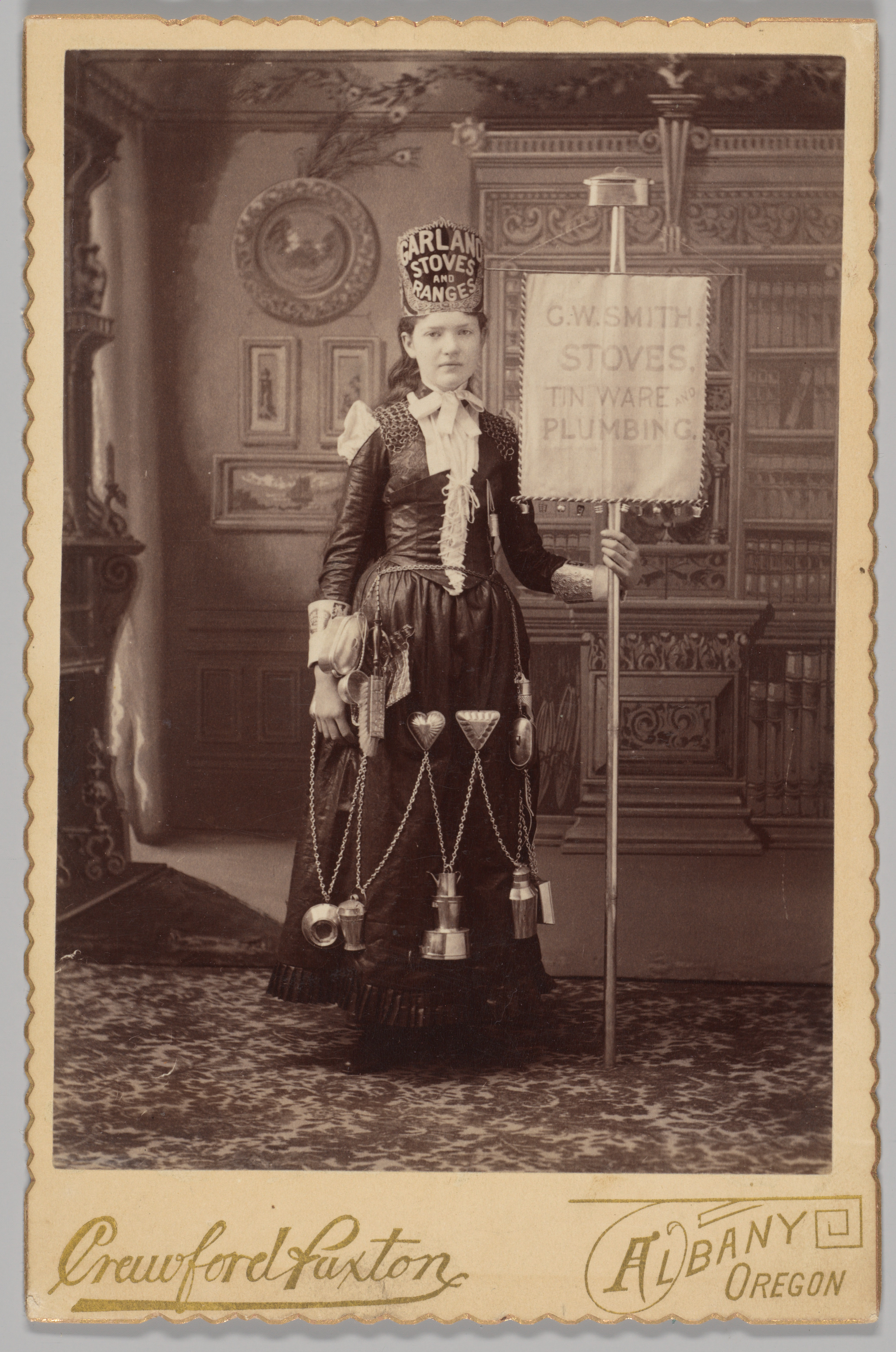 [Merchants' Carnival Portrait: G.W. Smith Stoves, Tinware, and Plumbing, Albany, Oregon]