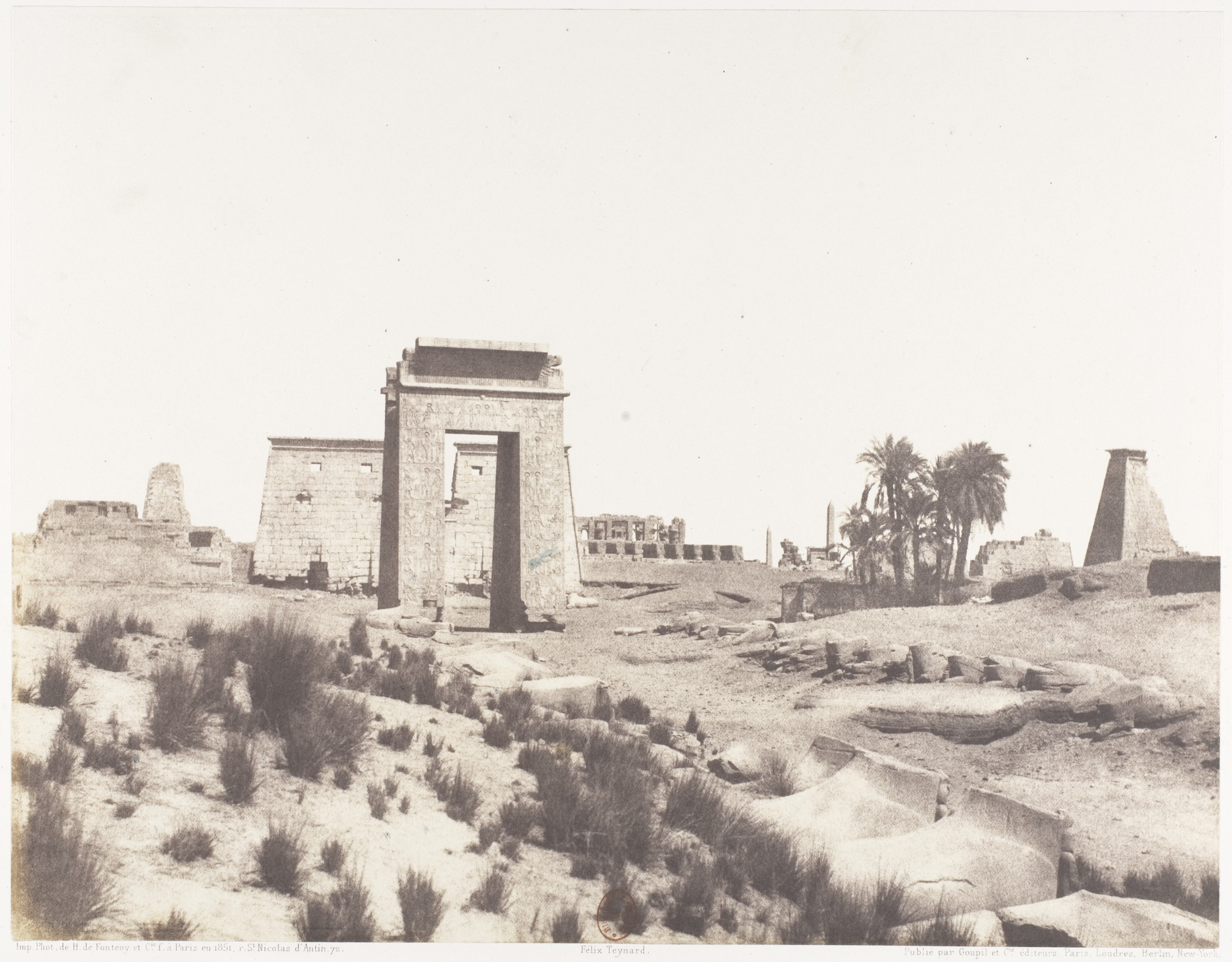 Félix Teynard | Karnak (Thèbes), Vue Générale des Ruines Prise du Point ...