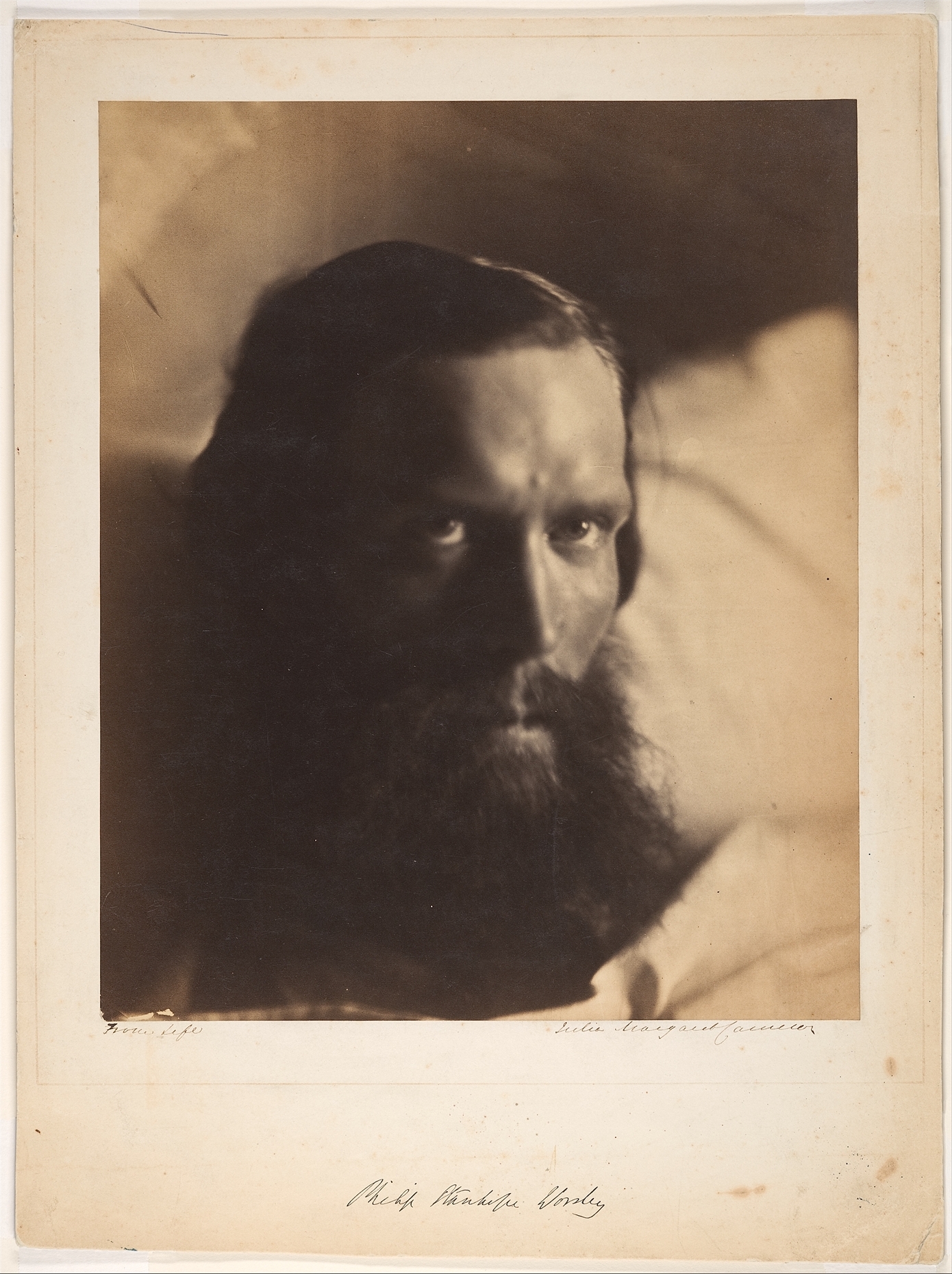 A photograph by Julia Margaret Cameron of the poet Philip Worsley