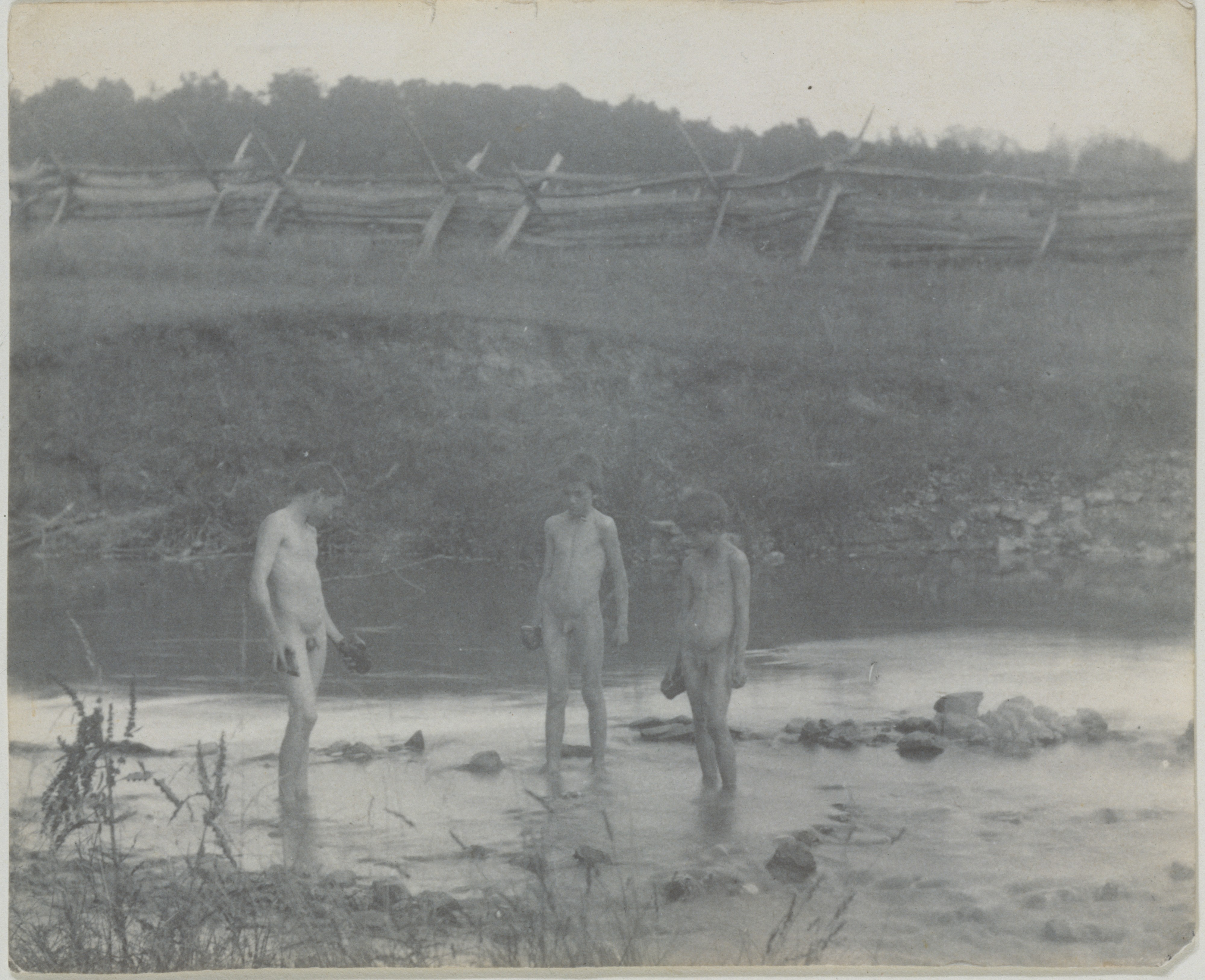 [Three Boys Wading in a Creek] | Thomas Eakins | 44.75.7 
