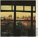 [Cityscape Through Window], Walker Evans  American, Instant internal dye diffusion transfer print (Polaroid SX-70)