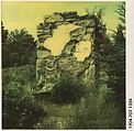 [Wicker Chair and Brick Ruin in Field], Walker Evans  American, Instant internal dye diffusion transfer print (Polaroid SX-70)