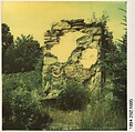 [Wicker Chair and Brick Ruin in Field], Walker Evans  American, Instant internal dye diffusion transfer print (Polaroid SX-70)