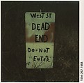 [Sign: "West St. Dead End"], Walker Evans  American, Instant internal dye diffusion transfer print (Polaroid SX-70)