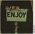[Sign: "ENJOY"], Walker Evans  American, Instant internal dye diffusion transfer print (Polaroid SX-70)