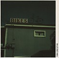 [Sign: "Bikes" and Bicycle on Roof], Walker Evans  American, Instant internal dye diffusion transfer print (Polaroid SX-70)