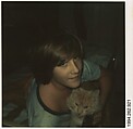 [Glenn Ives (?) and Cat], Walker Evans  American, Instant internal dye diffusion transfer print (Polaroid SX-70)