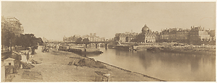 The Seine from the Pont du Carrousel, Looking toward Notre Dame, Charles Marville  French, Salted paper print from paper negative